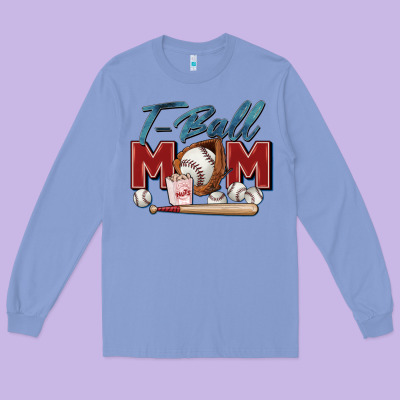 T Ball Mom Long Sleeve Tee Designed By Zillion Design Studio