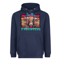 Navy be my valentine with cow Heavyweight Hoodie - AdoDesignShop