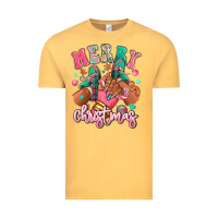 Vintage Mustard pink merry christmas black girl sneakers Vintage Tee - RanaPortraitStore