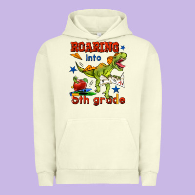 Roaring Into 5th Grade Urban Hoodie Designed By Bundleandbundleshop