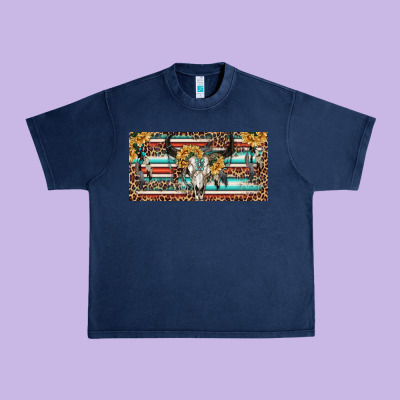 Urban Heavy Tee Boho bull skull and serape
