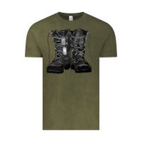 Vintage Olive soldier boots Vintage Tee - RanaPortraitStore