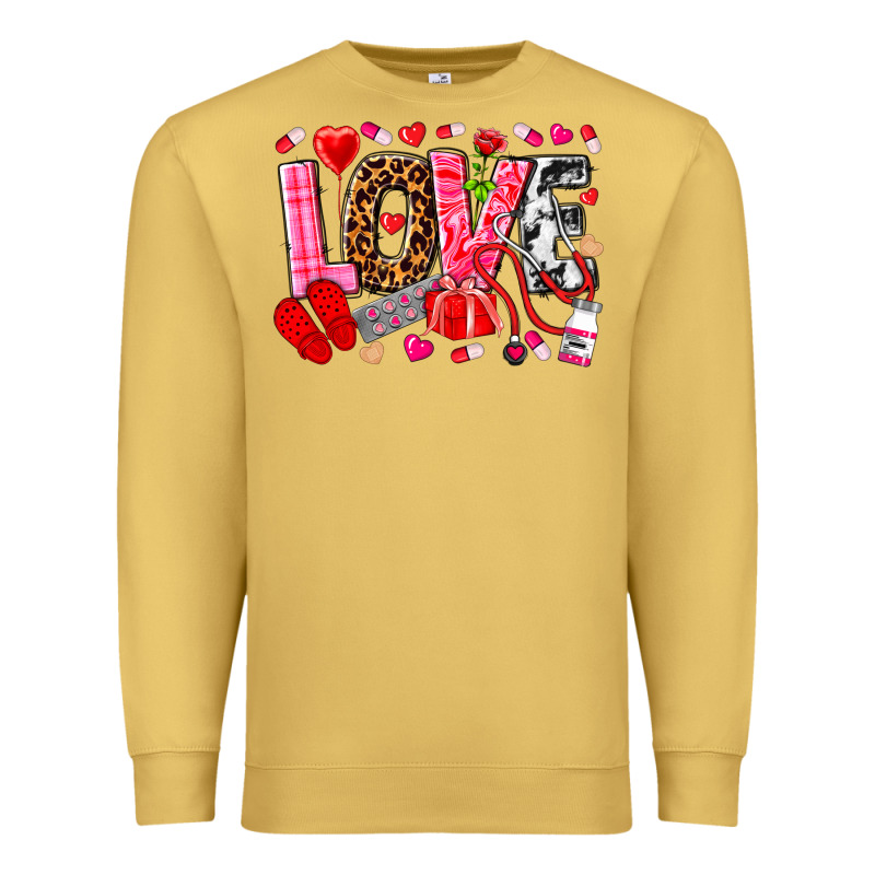 Valentines Day Love Nurse Premium Sweatshirt by NancyCooperArtShop | Teevron
