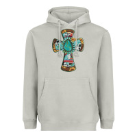 Moon Dust cross with leopard sunflower gemstone serape cowhide Heavyweight Hoodie - Artiststas