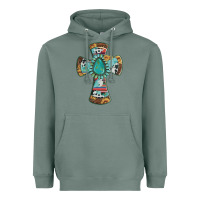 Sage cross with leopard sunflower gemstone serape cowhide Heavyweight Hoodie - Artiststas