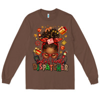 Chestnut santa's favorite dispatcher afro messy bun Long Sleeve Tee - texasbilliewilder