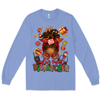 Colony Blue santa's favorite dispatcher afro messy bun Long Sleeve Tee - texasbilliewilder