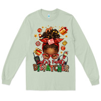 Matcha santa's favorite dispatcher afro messy bun Long Sleeve Tee - texasbilliewilder