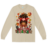 Mushroom santa's favorite dispatcher afro messy bun Long Sleeve Tee - texasbilliewilder