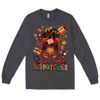 Smoke santa's favorite dispatcher afro messy bun Long Sleeve Tee - texasbilliewilder