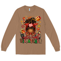 Toasted Coconut santa's favorite dispatcher afro messy bun Long Sleeve Tee - texasbilliewilder