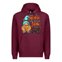 Burgundy just a woman who loves to sew Premium Hoodie - NancyCooperArtShop