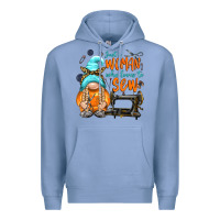 Colony Blue just a woman who loves to sew Premium Hoodie - NancyCooperArtShop