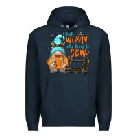 Navy just a woman who loves to sew Premium Hoodie - NancyCooperArtShop