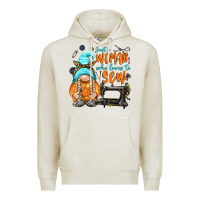 Oatmeal Heather just a woman who loves to sew Premium Hoodie - NancyCooperArtShop