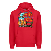 Red just a woman who loves to sew Premium Hoodie - NancyCooperArtShop