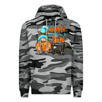 Slate Camo just a woman who loves to sew Premium Hoodie - NancyCooperArtShop