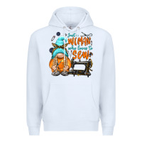 White just a woman who loves to sew Premium Hoodie - NancyCooperArtShop