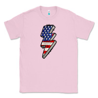 Bubblegum Pink American lightning bold 4th of july Classic Tee - CowGirlArtShop