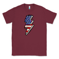 Burgundy American lightning bold 4th of july Classic Tee - CowGirlArtShop