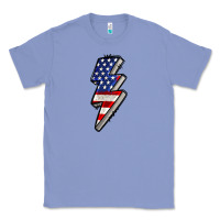 Colony Blue American lightning bold 4th of july Classic Tee - CowGirlArtShop