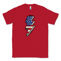 Red American lightning bold 4th of july Classic Tee - CowGirlArtShop