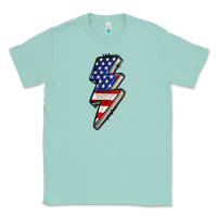 Seafoam American lightning bold 4th of july Classic Tee - CowGirlArtShop