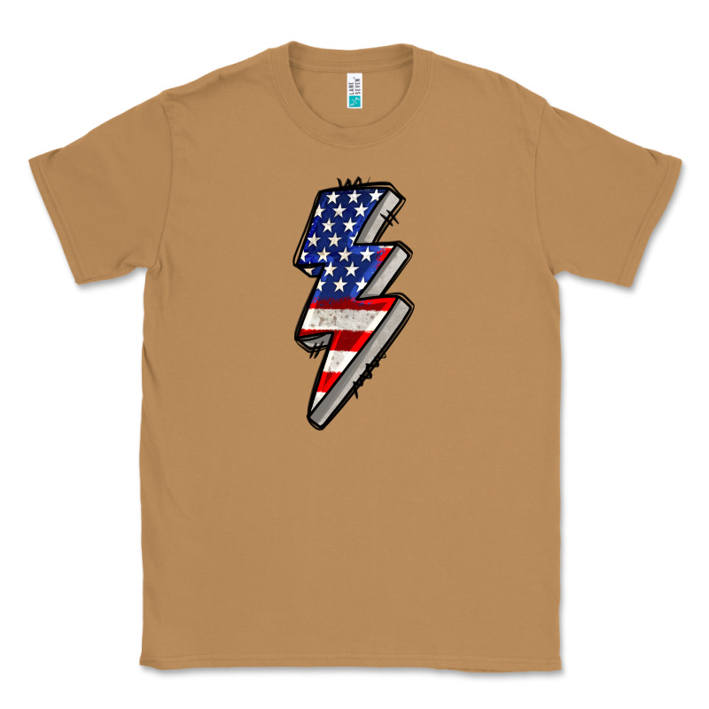 American Lightning Bold 4th Of July Classic Tee by CowGirlArtShop | Teevron