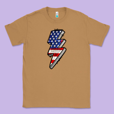 American Lightning Bold 4th Of July Classic Tee Designed By Cowgirlartshop