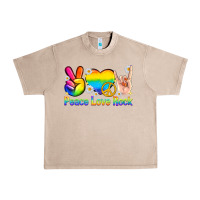 French Oak peace love rock pride Urban Heavy Tee - texasbilliewilder