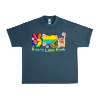 Midnight Navy peace love rock pride Urban Heavy Tee - texasbilliewilder