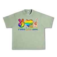Oil Green peace love rock pride Urban Heavy Tee - texasbilliewilder