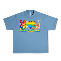 Pebble Blue peace love rock pride Urban Heavy Tee - texasbilliewilder