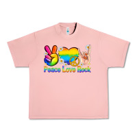 Salmon peace love rock pride Urban Heavy Tee - texasbilliewilder