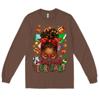 Chestnut santa's favorite secretary afro messy bun Long Sleeve Tee - texasbilliewilder