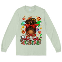 Matcha santa's favorite secretary afro messy bun Long Sleeve Tee - texasbilliewilder