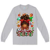 Moon Dust santa's favorite secretary afro messy bun Long Sleeve Tee - texasbilliewilder