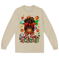 Mushroom santa's favorite secretary afro messy bun Long Sleeve Tee - texasbilliewilder