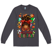 Smoke santa's favorite secretary afro messy bun Long Sleeve Tee - texasbilliewilder