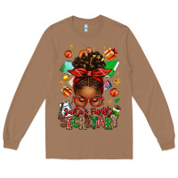 Toasted Coconut santa's favorite secretary afro messy bun Long Sleeve Tee - texasbilliewilder