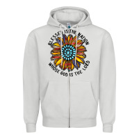 Dove Grey blessed is the nation whose god is the lord Zipper Hoodie - CowhideDigitalArt