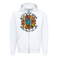 White blessed is the nation whose god is the lord Zipper Hoodie - CowhideDigitalArt