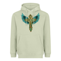 Matcha wing cross Heavyweight Hoodie - Artiststas