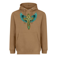 Toasted Coconut wing cross Heavyweight Hoodie - Artiststas
