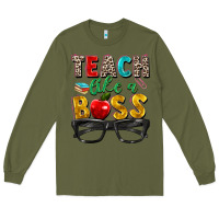Army Green teach like a boss Long Sleeve Tee - Zillion Design Studio