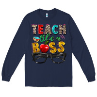 Navy teach like a boss Long Sleeve Tee - Zillion Design Studio