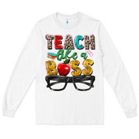 White teach like a boss Long Sleeve Tee - Zillion Design Studio