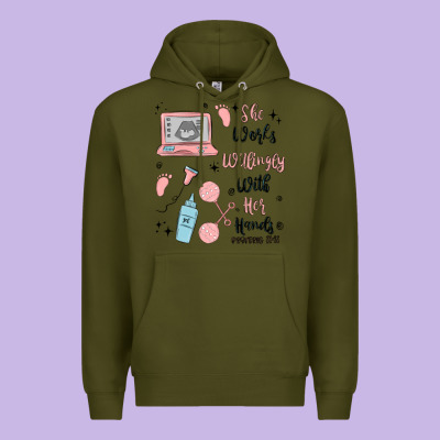 She Works Willingly With Her Hands Premium Hoodie Designed By Maliassmallbusiness