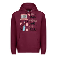 Burgundy she works willingly with her hands Premium Hoodie - MaliasSmallBusiness