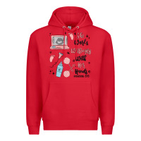 Red she works willingly with her hands Premium Hoodie - MaliasSmallBusiness